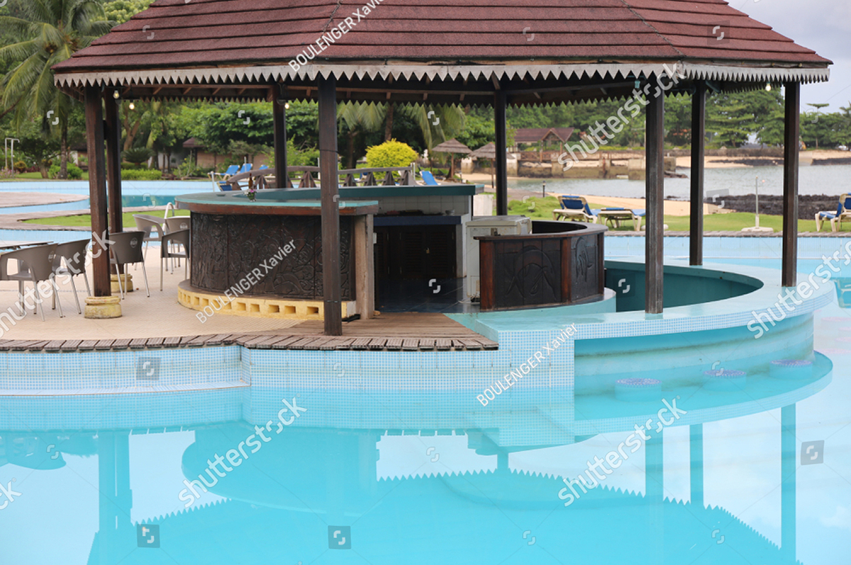 Covered Pavilion Island In Swimming Pool